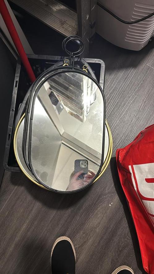 Set van 3 zwarte spiegels van Kwantum, Huis en Inrichting, Woonaccessoires | Spiegels, Zo goed als nieuw, Minder dan 50 cm, Minder dan 100 cm