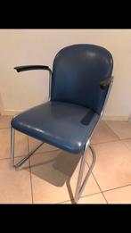 Gispen 413 stoel blauw kunstleer skay  vintage design, Huis en Inrichting, Blauw, Metaal, Gebruikt, Ophalen of Verzenden