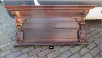Mooi Antieke Houten Wandrek - 125x59x23 beschikbaar voor biedingen
