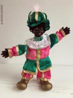 Authentieke etalage zwarte Piet pop - 22cm, roze/groen/goud, Diversen, Sinterklaas, Verzenden, Zo goed als nieuw