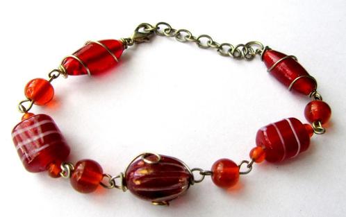 Vintage Prachtige Mille Fiori Murano glas kralen armband, Sieraden, Tassen en Uiterlijk, Armbanden, Zo goed als nieuw, Verzenden