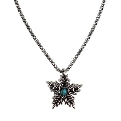 60cm x 3mm Jasseron-Ketting Sterhanger RVS Turquoise Unisex, Sieraden, Tassen en Uiterlijk, Kettingen, Nieuw, Overige materialen
