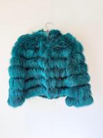 Bontjas | Vossenbont | Echt Bont | Capuchon, Kleding | Dames, Jassen | Winter, Verzenden, Zo goed als nieuw, Maat 38/40 (M), Blauw