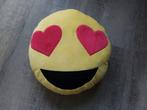 Emoji Smiley kussen met hartjes ogen geen vlekken Dia 29 cm, Ophalen of Verzenden, Zo goed als nieuw