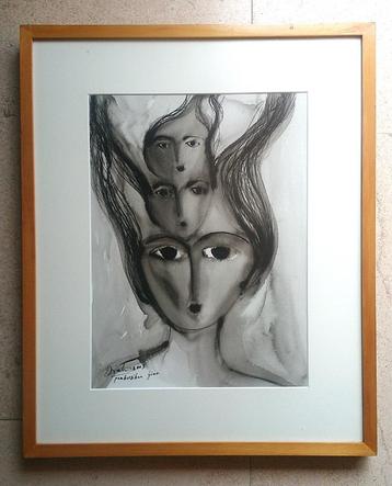 Vrouwenportret in 3en 2003 - gesigneerd Diah (Yulianti) 1973 beschikbaar voor biedingen