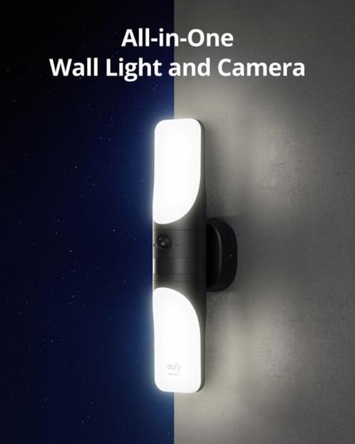Eufy Security S100 Wandlicht met 2k Camera, Tuin en Terras, Buitenverlichting, Nieuw, Wandlamp, Kunststof, Minder dan 50 watt
