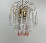 Vintage Murano messing teardrop hanglamp XL kroonluchter, Huis en Inrichting, Lampen | Kroonluchters, Murano, Zo goed als nieuw