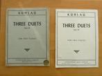 Three duets opus 10, for Two Flutes Kuhlau, Ophalen of Verzenden, Gebruikt, Klassiek, Dwarsfluit of Piccolo