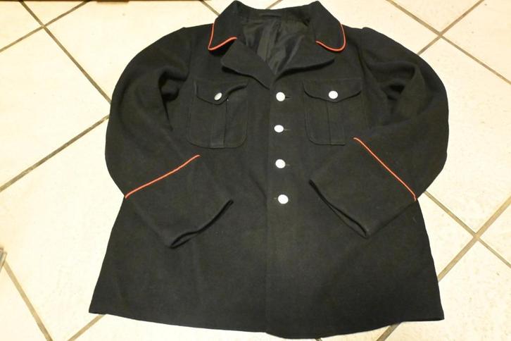 zwart wollen jas rode piping duitsland vm brandweer oud, Verzamelen, Militaria | Algemeen, Overige soorten, Kleding of Schoenen