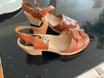 Zweedse Hasbeens leren sandalen maat 41, Bruin, Zo goed als nieuw, Hasbeens toffel, Sandalen of Muiltjes