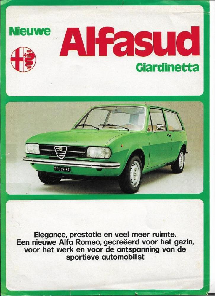 Leaflet/sheet Alfa Romeo ALFASUD Giardinetta, 1975 (NL)., Boeken, Auto's | Folders en Tijdschriften, Gelezen, Alfa Romeo, Ophalen of Verzenden