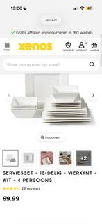 Wit servies vierkant Xenos, Ophalen, Zo goed als nieuw