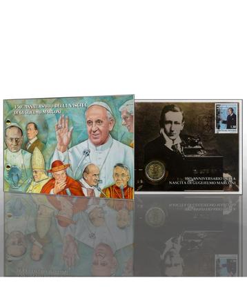 Numisbrief Vaticaanstad 2 euro Marconi en postzegel beschikbaar voor biedingen