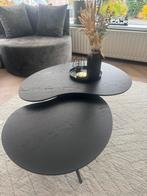2x Salontafel Saya (zwart) organische vorm, Ophalen, Gebruikt, 50 tot 100 cm, Eikenhout