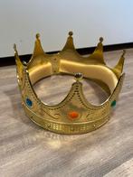 Koningskroon en gouden hoge hoed voor carnaval, Kleding | Heren, Carnaval, Ophalen of Verzenden, Zo goed als nieuw, Accessoires
