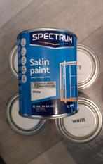 Witte acryl verf 5 pot,en primer, 4 potten van 750ml nieuw., Doe-het-zelf en Verbouw, Ophalen, Wit, Nieuw, Verf