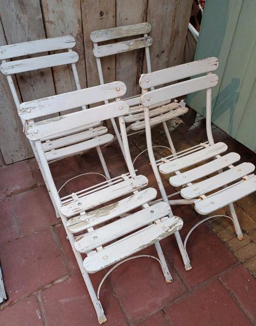 Super leuke oude Franse bistrostoelen, witte bistrostoel, Antiek en Kunst, Curiosa en Brocante, Ophalen