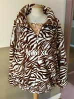 Bruine zebra bontjas - XL - Carnaval, Ophalen of Verzenden, Zo goed als nieuw, Maat 46/48 (XL) of groter, Bruin