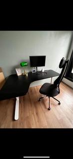 Ikea Bekant Bureau + Bureaustoel, Ophalen of Verzenden, In hoogte verstelbaar, Gebruikt, Bureau