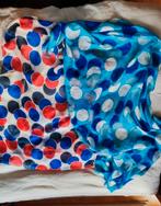 2x sjaal, zijde met katoen, blauwe bolletjes, 150x80 cm, Kleding | Dames, Mutsen, Sjaals en Handschoenen, Maat 46/48 (XL) of groter