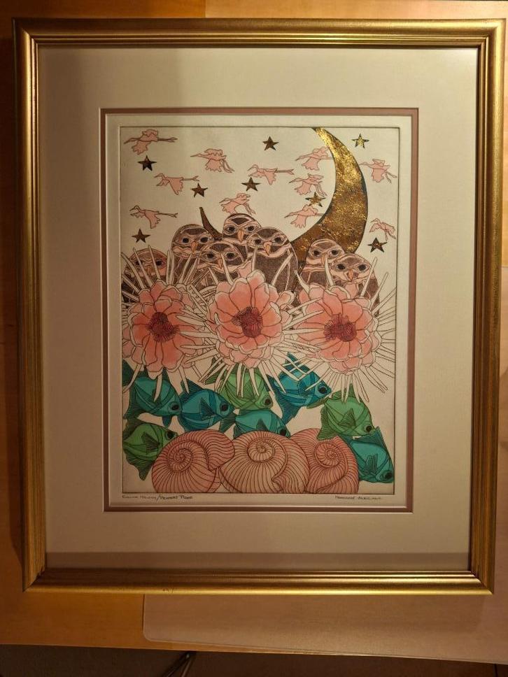 aquatint ets van Margaret Albritton, Antiek en Kunst, Kunst | Etsen en Gravures, Ophalen of Verzenden