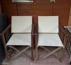 2x hardhouten regisseur stoeltjes/tuinstoelen, Tuin en Terras, Tuinstoelen, Ophalen, Gebruikt, Hout, Inklapbaar
