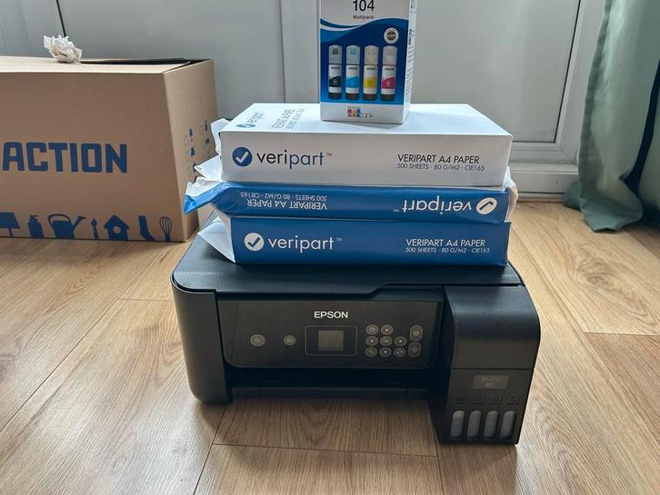 Epson ET-2720 EcoTank Printer - Incl. Inkt & Papier, Computers en Software, Printers, Gebruikt, All-in-one, Inkjetprinter, Kleur printen