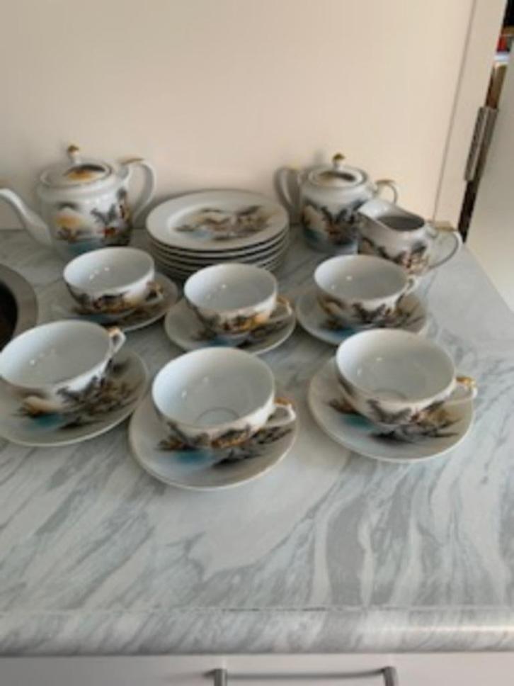 Japans thee Koffie servies uit 1949 uitstekende staat, Antiek en Kunst, Antiek | Servies compleet, Ophalen of Verzenden