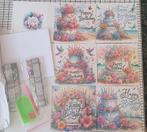 Diamond painting set, assortiment happy birthday, 6 dubbele, Hobby en Vrije tijd, Kaarten | Zelf maken, Ophalen of Verzenden, Nieuw