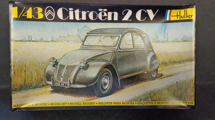 Citroen 2cv 1:43 Heller Kit Pol, Hobby en Vrije tijd, Modelbouw | Auto's en Voertuigen, Zo goed als nieuw, Auto, 1:32 tot 1:50