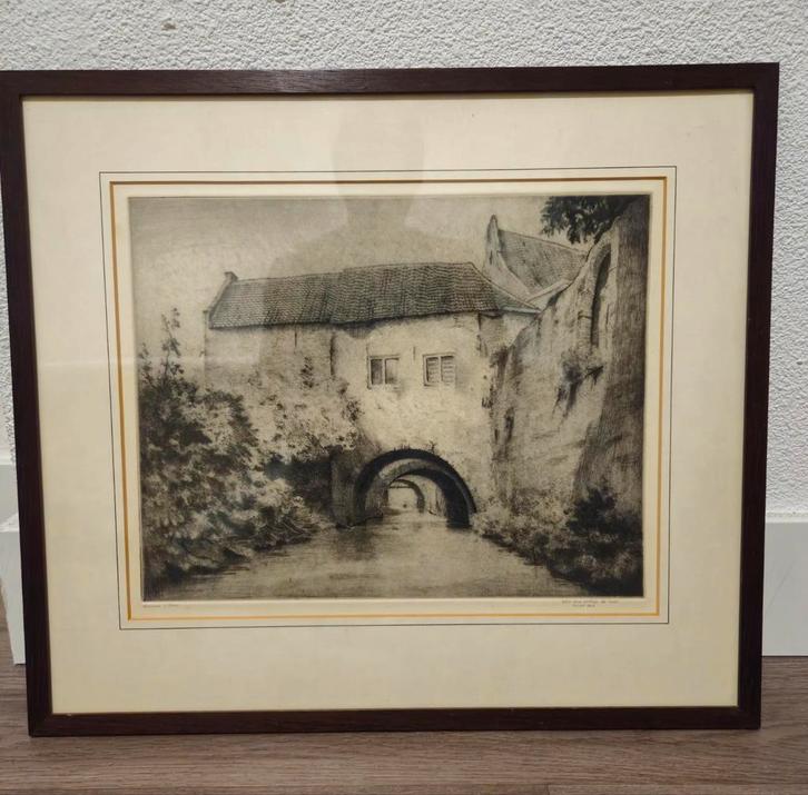 Ets Uilenburg Den Bosch - Hendrik de Laat, Antiek en Kunst, Kunst | Etsen en Gravures, Ophalen