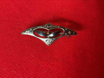 ANTIEKE ART DECO ART NOUVEAU JUGENDSTIl BROCHE, NIELLO beschikbaar voor biedingen