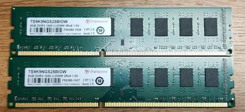 Nieuw Transcend 16GB DDR3 1600MHZ, Computers en Software, RAM geheugen, Nieuw, Desktop, 16 GB, DDR3, Ophalen of Verzenden