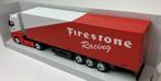 Bburago 1:43 Mercedes Benz Actros Gigaspace "Firestone Racin, Hobby en Vrije tijd, Modelauto's | 1:43, Nieuw, Overige merken, Ophalen of Verzenden