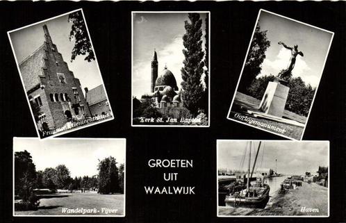 Groeten uit Waalwijk - 5 afb o.a. Haven - 1968 gelopen, Verzamelen, Ansichtkaarten | Nederland, Gelopen, Gelderland, 1960 tot 1980