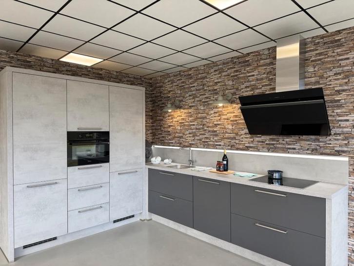 Showroom keuken, Huis en Inrichting, Keuken | Complete keukens, Nieuw, Hoekkeuken, Grijs, Overige materialen, Ophalen