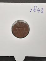 1/2 cent 1843 Koning Willem II, Postzegels en Munten, Munten | Nederland, Ophalen of Verzenden, Koning Willem II, Overige waardes