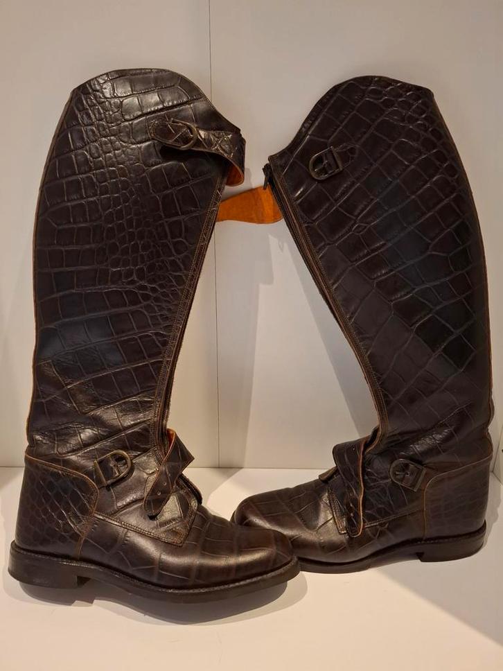 Handgemaakte lederen laarzen - Spaanse kwaliteit, Kleding | Dames, Schoenen, Zo goed als nieuw, Hoge laarzen, Bruin, Ophalen of Verzenden