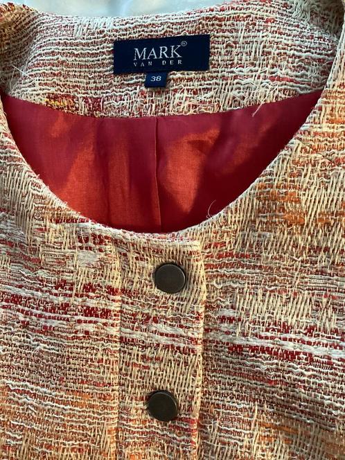 MARK chanellook JASJE Mt 38. Roze/rood/gkansdraad, Kleding | Dames, Jasjes, Kostuums en Pakken, Zo goed als nieuw, Jasje, Maat 38/40 (M)