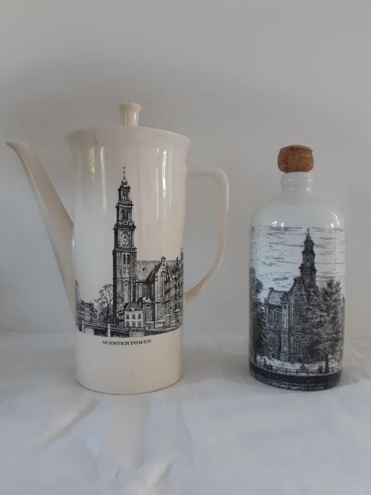 Oud -Amsterdam servies koffiekan,Villeroy&Boch + Jeneverfles, Antiek en Kunst, Antiek | Servies los, Ophalen of Verzenden