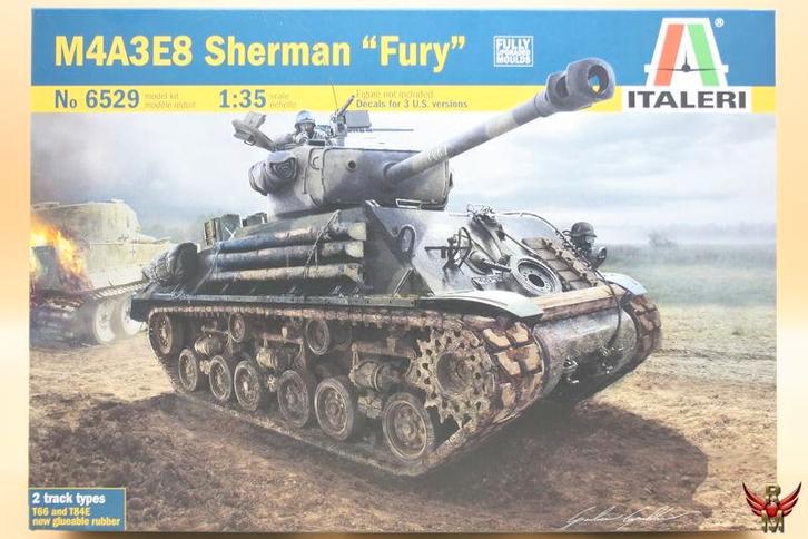 ROWASP | Italeri 1/35 M4A3E8 Sherman Fury, Hobby en Vrije tijd, Modelbouw | Auto's en Voertuigen, Nieuw, Tank, 1:32 tot 1:50, Italeri