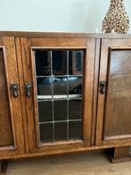 dressoir vintage kast met glas in lood ramen 110 44 70, Ophalen, 100 tot 150 cm, Vintage, Glas