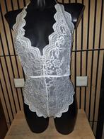 Supergave sexy spierwitte body maat L/XL, Verzenden, Zwart, Body of Korset