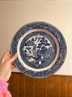 Vintage Bord met Blauw Willow Patroon, Ophalen