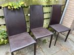 3 bruine stoelen gratis op te halen, Huis en Inrichting, Stoelen, Ophalen, Gebruikt, Bruin, Drie