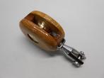 Houten Blok Katrol, enkelschijfs, draaiwartel, gaffel,10 mm, Ophalen of Verzenden, Nieuw, Lijn of Blok