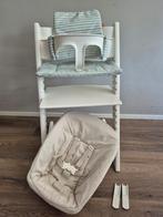 Witte Stokke Tripp Trapp set, Kinderen en Baby's, Kinderstoelen, Ophalen of Verzenden, Zo goed als nieuw, Meegroeistoel, Stoelverkleiner