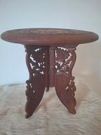 Vintage gesneden hard houten bijzet tafel., Ophalen of Verzenden