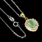 kettinghanger en ketting 925 zilver 14 k verguld Smaragd, Sieraden, Tassen en Uiterlijk, Kettinghangers, Overige voorstellingen