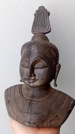 Oud Boeddha Beeld Sukhothai Buddha Vintage Houtsnijwerk Azië, Ophalen of Verzenden